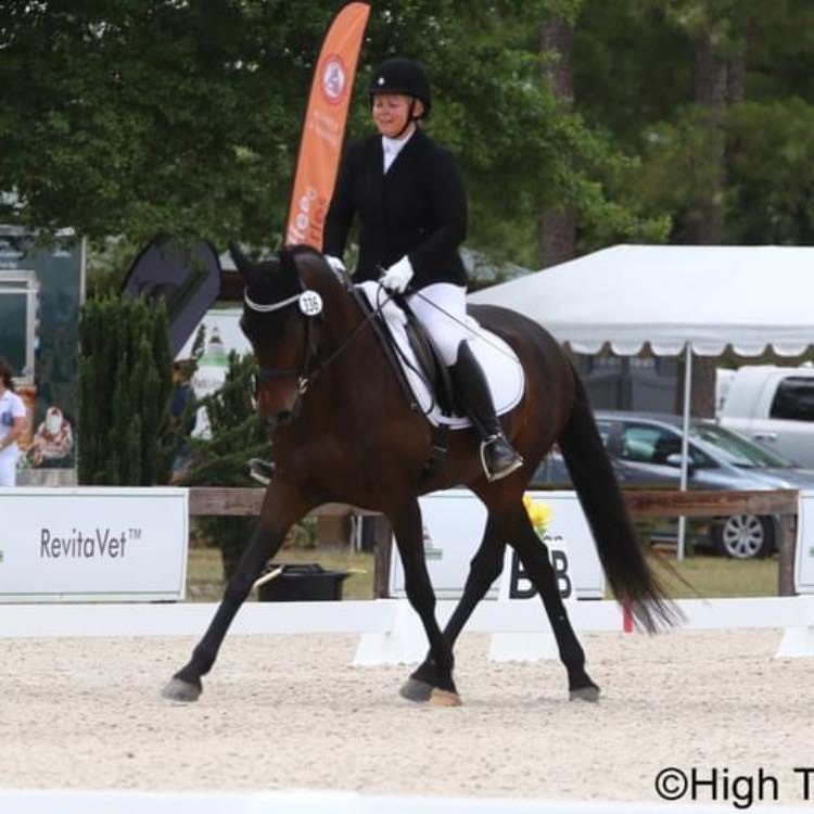 Kim Smith on dressage horse
